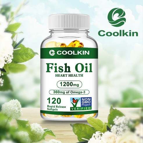 어유 1200mg - 오메가-3 EPA & DHA - 최고 효능 저콜레스테롤 항산화제