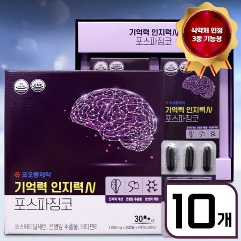 [코오롱제약] 기억력 인지력 엔 포스파징코, 10개, 60정