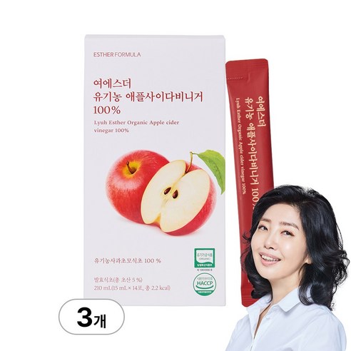 [본사직영] 여에스더 유기농 애플사이다비니거 100% (유기가공식품 인증) 국민영양 프로젝트