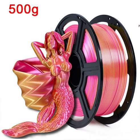 3D 프린터 듀얼 컬러 필라멘트 PLA 1kg 실크 1 75mm 투톤 재료 2 색 승화 듀오톤
