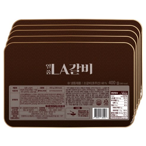 알렉스 일품 LA갈비 양념 소갈비 구이, 5개, 400g