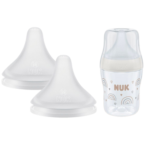 누크 퍼펙트매치 체험팩 젖꼭지 + 젖병 샘플(젖병 150ml + 젖꼭지S), 1세트, M (3개월~)