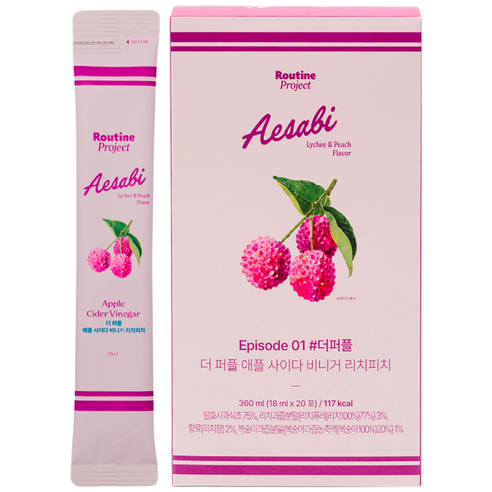 [루틴프로젝트] 더 퍼플 애플사이다 비니거 리치피치 (18ml x 20포)