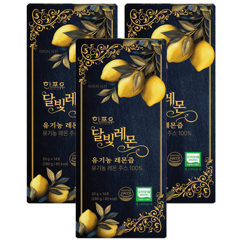 한포유 달빛레몬 유기농% NFC 레몬즙, 280g, 3개