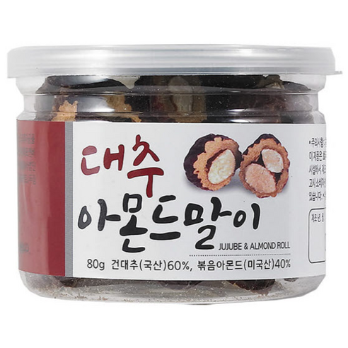 넛토리 대추아몬드말이, 80g, 1개