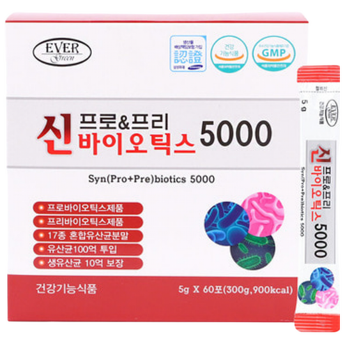 먹는수액 생유산균 신프로 프리바이오틱스 5000 변비유산균 대용량, 4개, 300g