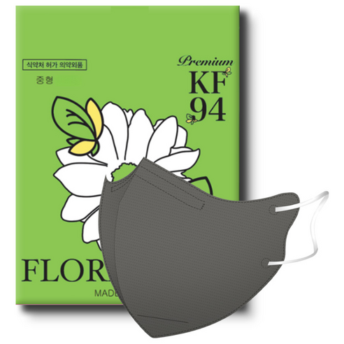 플로라 KF94 국산 새부리형 컬러 마스크, 10개입, 10개, 다크그레이