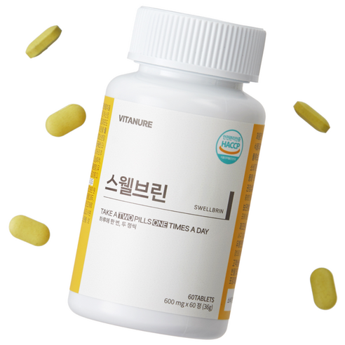 스웰브린 브로멜라인 파파인 퀘르세틴 얼굴 몸 다리 부기 관리, 1개, 60정