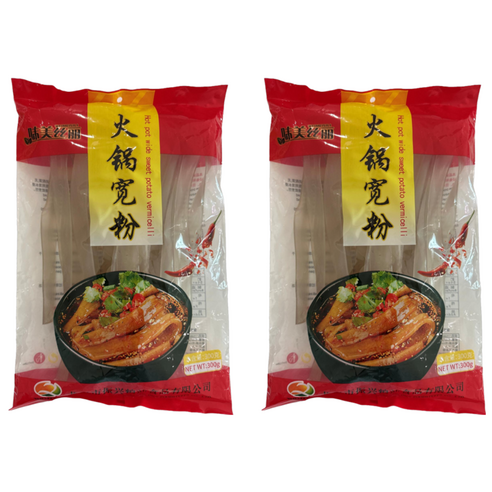 롱커우진싱 중국 마라탕 훠거 넓은 당면(고구마전분 84% 함유), 2개, 300g