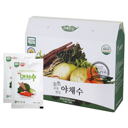 초록한입 생생 유기농 야채수 주스