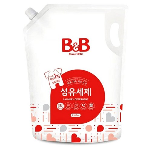 비앤비 비자극 유아 섬유 세제 시그니처 알러젠프리향 리필형 2.1L, 2.1L, 1개