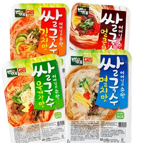 백제 쌀국수 멸치맛10개+김치맛10개+얼큰한맛10개 한박스, 92g, 30개