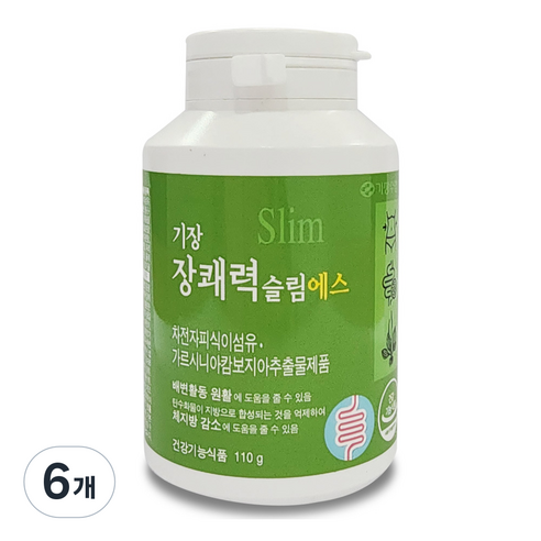 기장 장쾌력 슬림에스 쾌변 다이어트 차전자피 효소 식이섬유, 6개, 110g
