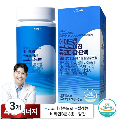 에이브랩 콘드로이친 뮤코다당단백 1200, 3개, 60정