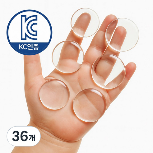 지니밸리 방문 문콕방지 문 쾅 방지 도어쿠션, 36개, 동그라미 투명