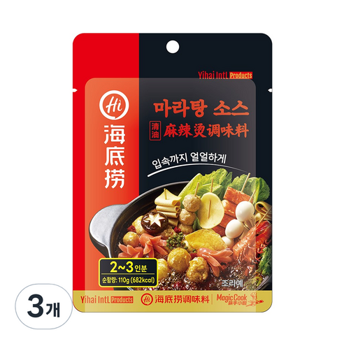하이디라오 마라탕 소스, 110g, 3개