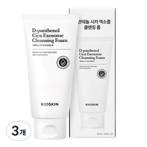 피지 92%개선 여드름 클렌징폼 모공세정 시카엑소좀 진정보습 청소년여드름 약알칼리 저자극 블랙헤드 피지제거 논코메도제닉, 3개, 120ml