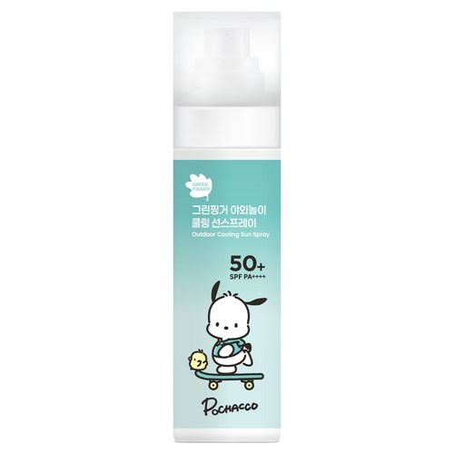 그린핑거 산리오 포차코 에디션 야외놀이 쿨링 선스프레이 SPF50+ PA++++, 1개, 95ml