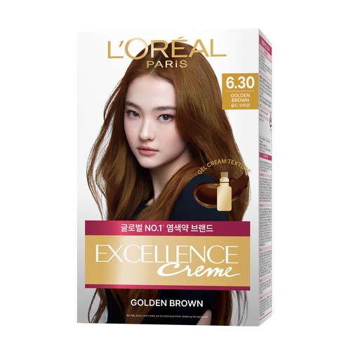 로레알파리 NEW 엑셀랑스 크림 염모제, 골드브라운, 1개