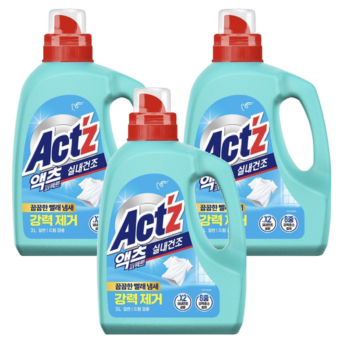액츠 퍼펙트 실내건조 액상세제 본품, 3L, 3개