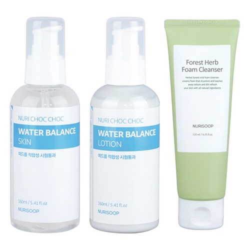 누리숲 누리촉촉 스킨 160ml + 로션 160ml + 녹삼초 폼클렌저 120ml, 1세트