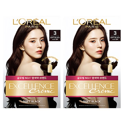 로레알파리 NEW 엑셀랑스 크림, 3호 소프트 블랙, 2개
