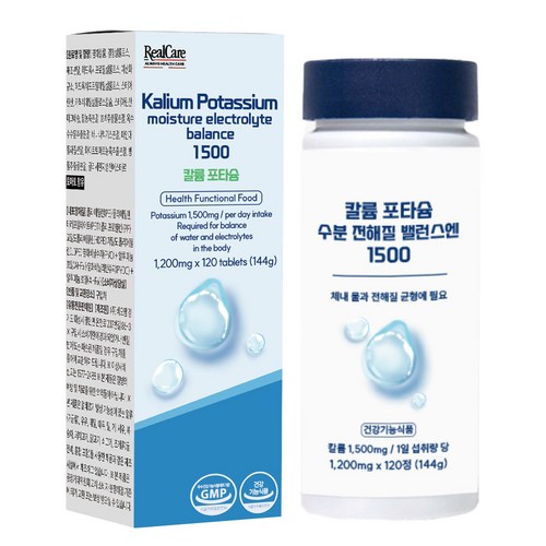 리얼케어 칼륨 포타슘 수분 전해질 밸런스엔 1500 144g, 1개, 120정