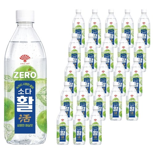 동화약품 소다활 제로 탄산음료 매실맛, 24개, 500ml