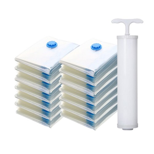 팔라리빙 대용량 투명 의류 압축팩 12p (40x60ccm) + 전용펌프, 1세트