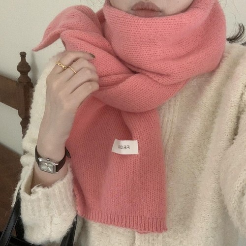 [모란코] 12컬러 남녀공용 퍼스널컬러 무지 니트 겨울 목도리