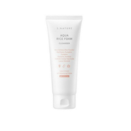 에스네이처 아쿠아 라이스 약산성 클렌징폼, 80ml, 1개