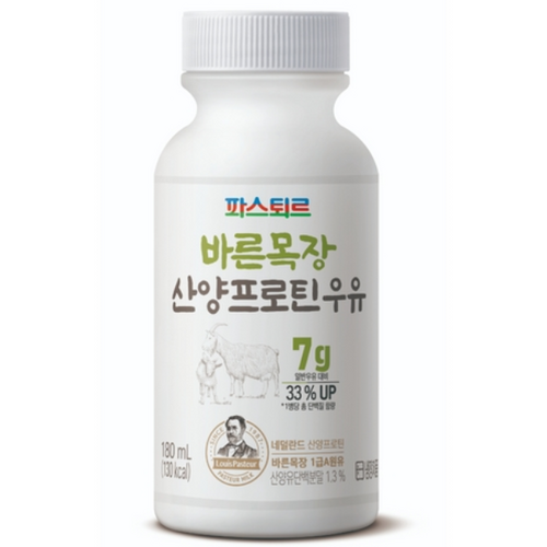 파스퇴르 바른목장 산양프로틴 우유, 180ml, 28개
