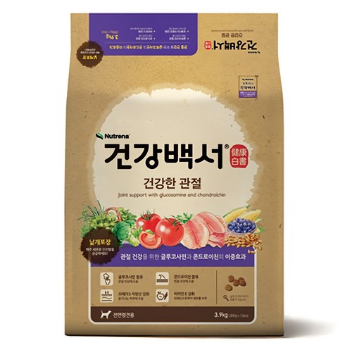 뉴트리나건강백서 전연령 강아지 기능성 사료, 뼈/관절강화, 3.9kg, 1개