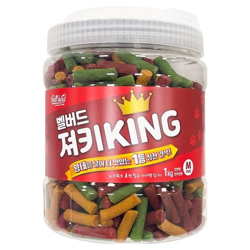 벨버드 강아지 가수분해 져키킹 M, 혼합맛황태연어참치오리치즈, 1kg, 1개