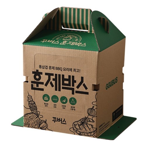 캠핑몽 훈제박스 오리지널 바베큐그릴 훈제그릴 훈제바베큐 일회용 훈연 캠핑 숯불그릴, 1개