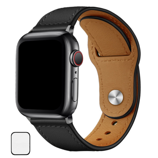 NUBASE 애플워치 호환 싱글투어 단추 가죽 스트랩