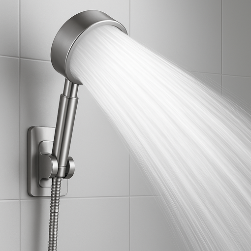 루움 강력수압 스테인리스 고압 샤워기 헤드, 실버, 1개