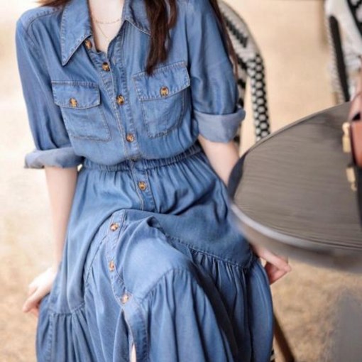 롤업데님원피스