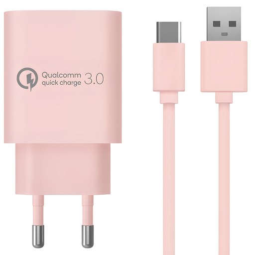 홈플래닛 퀄컴 공식인증 QC3.0 18W 고속충전기 C타입 충전케이블 1.2m 세트