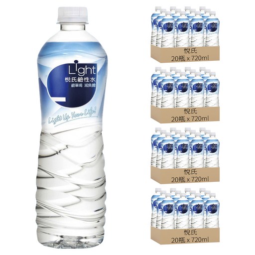 悅氏 Light 鹼性水, 80瓶, 720ml