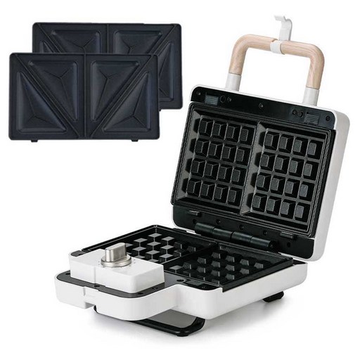 단미 타이머 2구 샌드위치 크로플 와플메이커, DASAN02T화이트