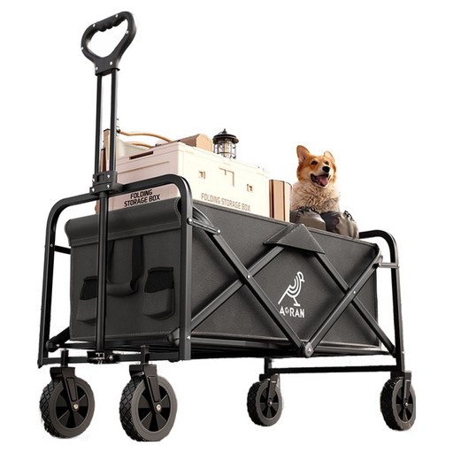 아오란 다기능 접이식 캠핑웨건, 1개, 검은색