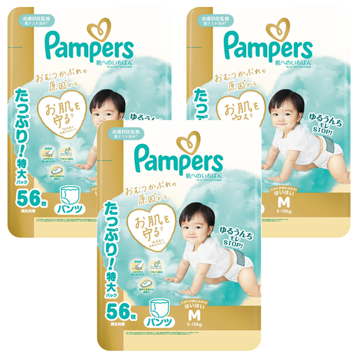 Pampers 幫寶適 日本境內版 尿布 褲型 5~10kg, M, 168片