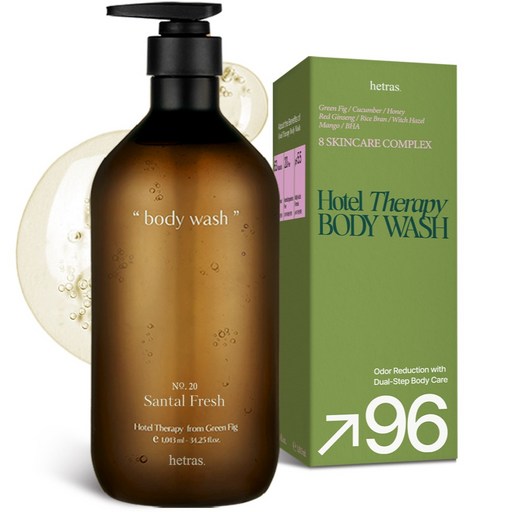 hetras. 飯店療癒沐浴乳 No.20 Santal Fresh, 1瓶, 1.013L