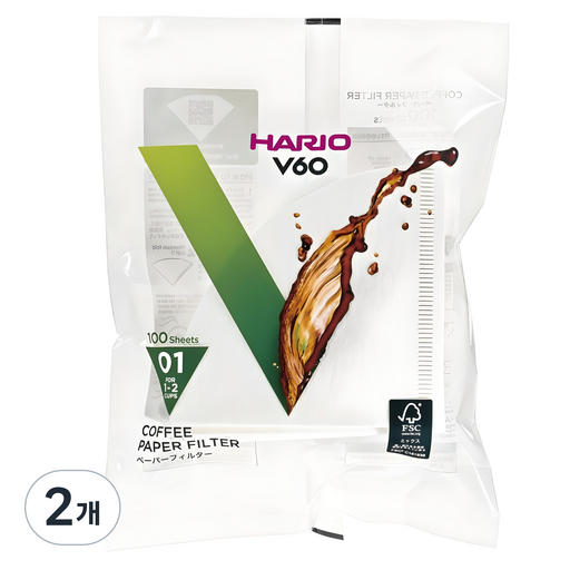 하리오 V60 종이필터 여과지 VCF-01-100W