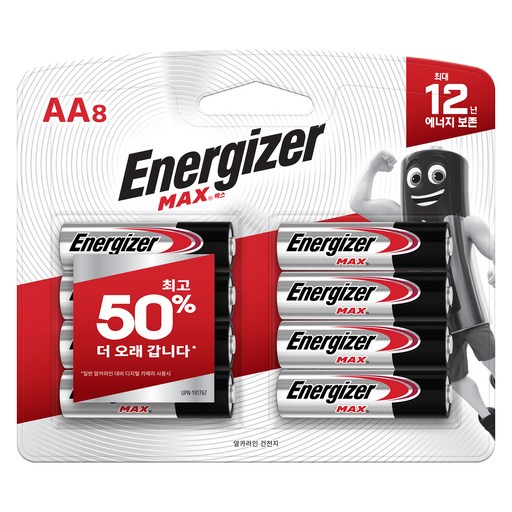 에너자이저 알카라인 맥스 AA 건전지 강력한 성능과 긴 사용시간