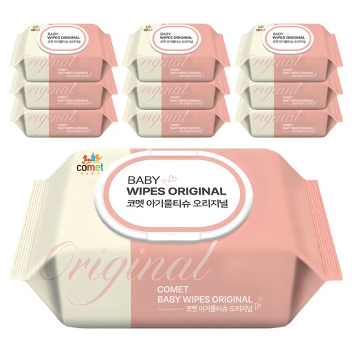 코멧 오리지널 유아용 아기물티슈 캡형