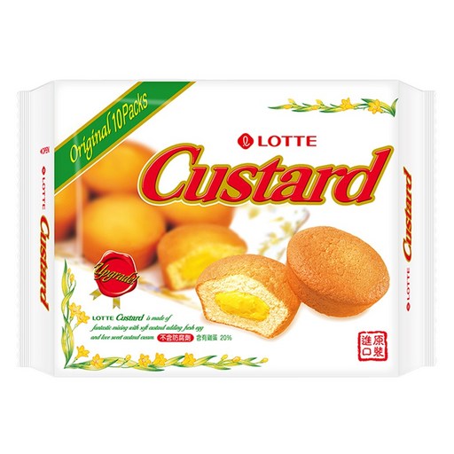 LOTTE 樂天 Custard 蛋黃派 10顆, 230g, 1袋