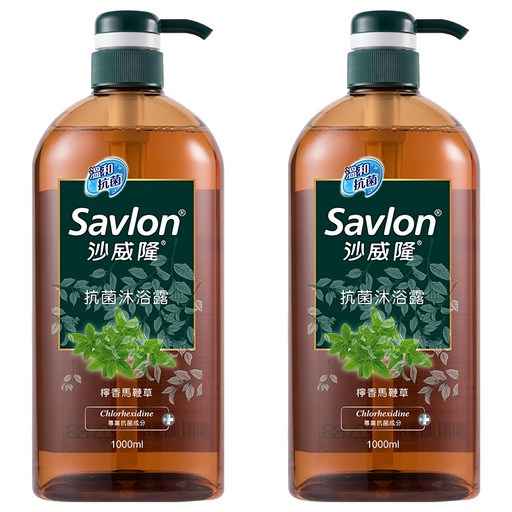 Savlon 沙威隆 抗菌沐浴露 檸香馬鞭草, 1L, 2件