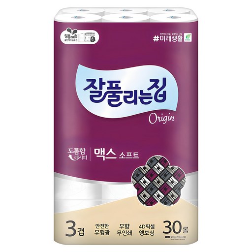 잘풀리는집 맥스 소프트 3겹 롤화장지